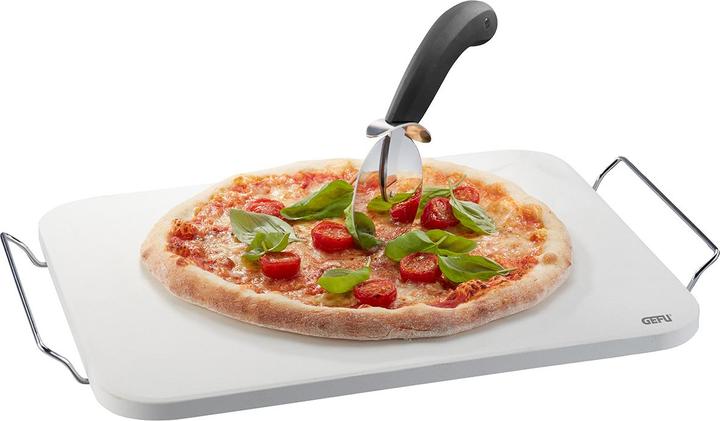 Productafbeelding GEFU Set: DARIOSO pizzasteen met rooster + pizzasnijder