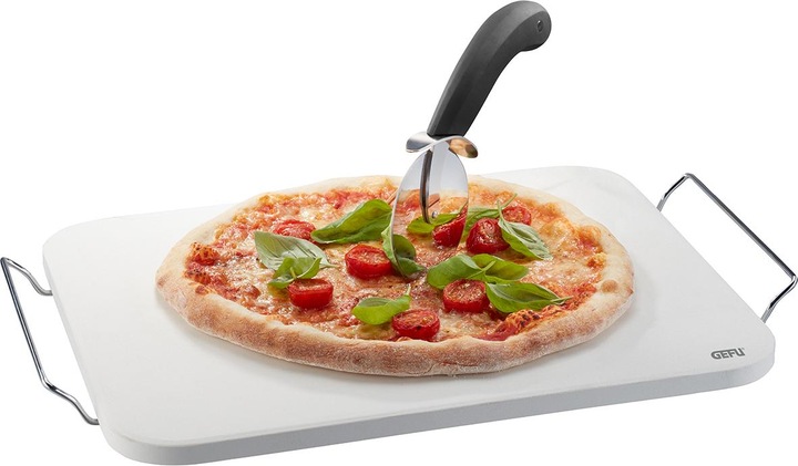 Productafbeelding GEFU Set: DARIOSO pizzasteen met rooster + pizzasnijder