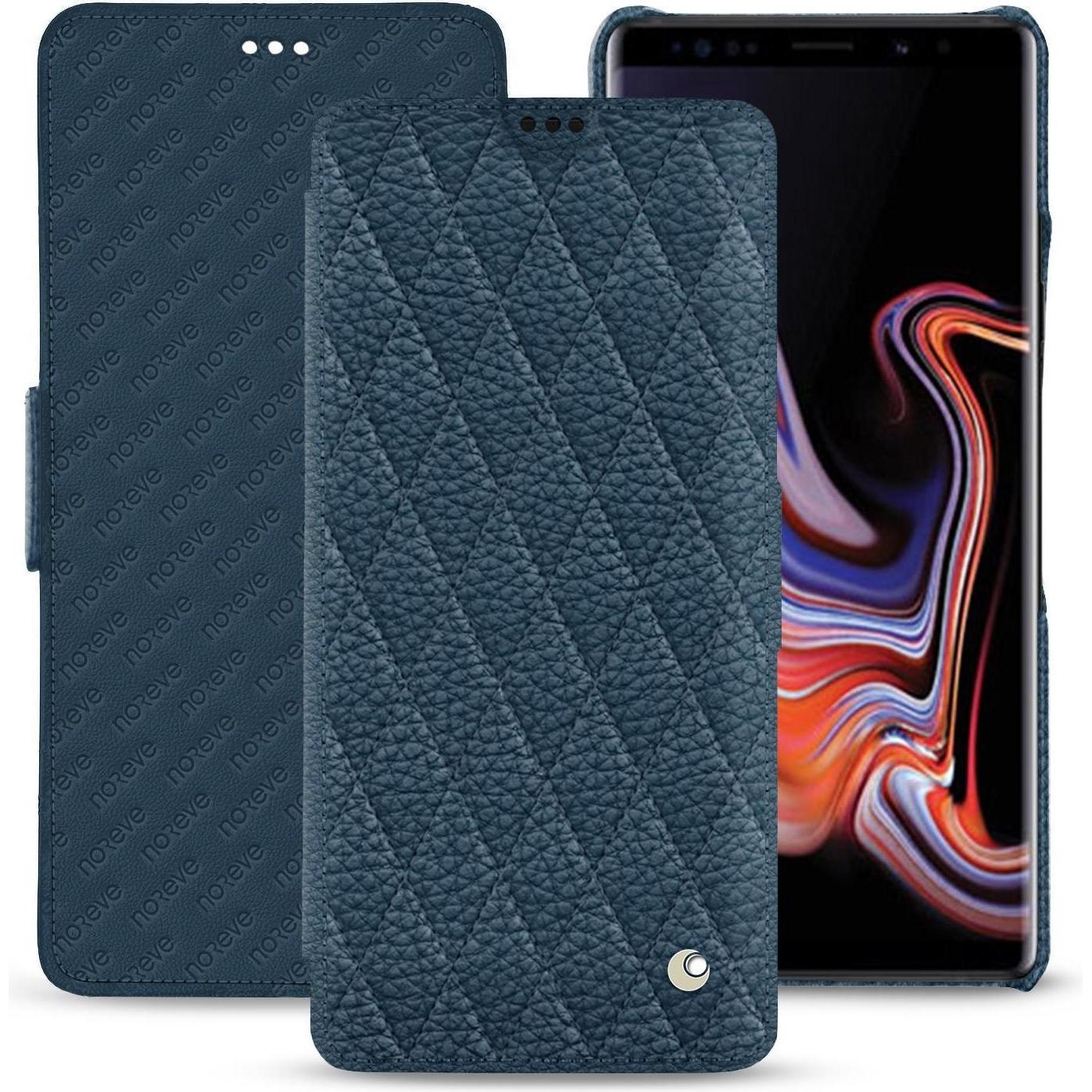 Noreve Lederschutzhülle horizontal (Samsung Galaxy Note 9), Smartphone Hülle, Blau
