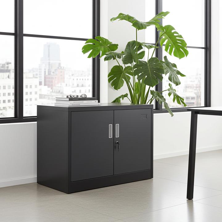 Produktbild Jet-Line Aktenschrank SARATOW dunkelgrau (90 x 40 x 68 cm)