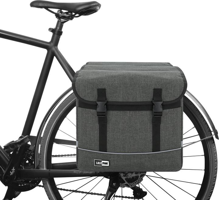 Immagine prodotto Lastpak Fahrradtasche doppelt 35 Ltr Canvas grau (35 l, Borsa portapacchi)