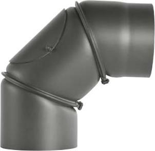 Bertrams Chimney pipe bend 90° adjustable with door Ø150mm black