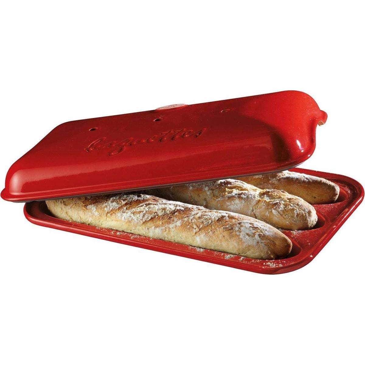 Emile Henry Henry Baguettesvorm 39 x 24 cm aardewerk rood (EH 5506 34)