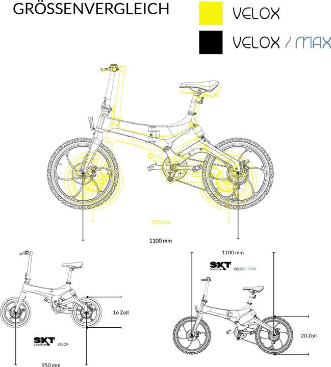 Produktbild Sxt Velox Max« E-Bike Klapprad 6-Gang 20 Zoll