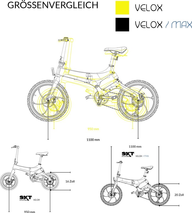 Image du produit Sxt Velox Max" Vélo électrique pliant 6 vitesses 20 pouces