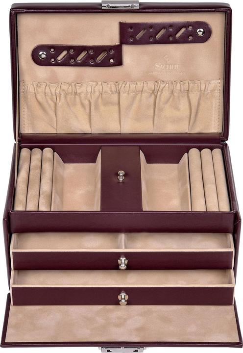 Image du produit Sacher 27.107.010.143 - Coffret à bijoux Eva New Classic, bordeaux (cuir véritable)