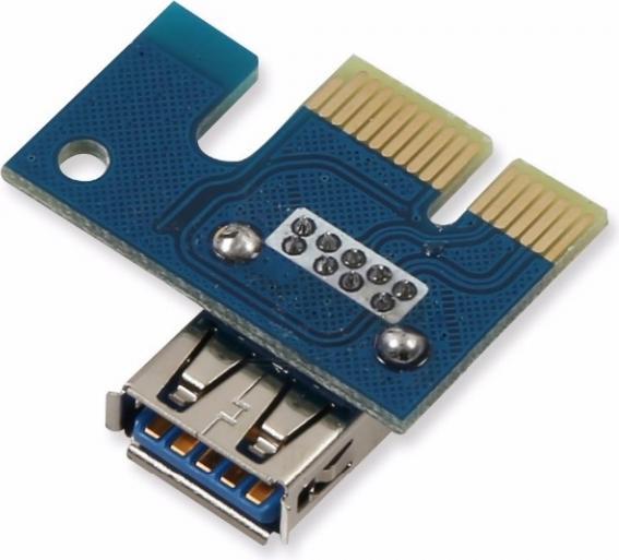 Produktbild PowerGuard PCI-E Express Riser Card 1x to 16x USB 3.0 60cm SATA Crypto Mining