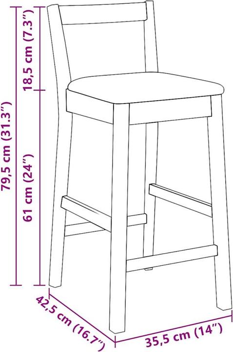 Actual product image vidaXL Barhocker