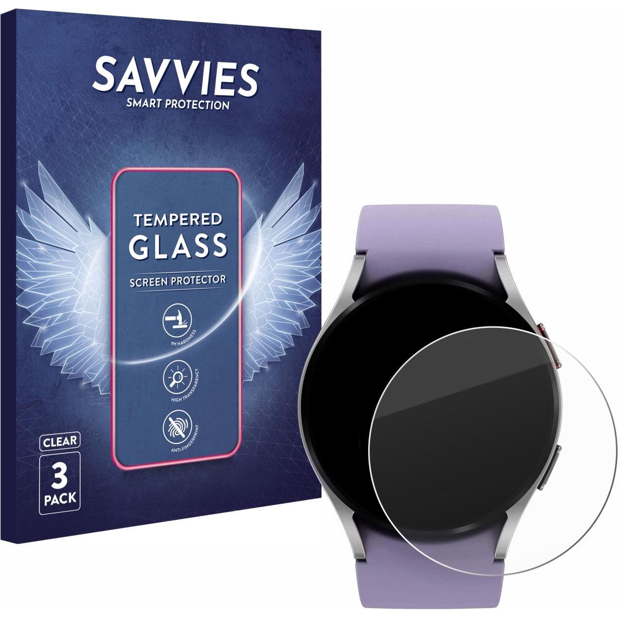 Thumbnail - Savvies Panzerglas Hartglas Displayschutz, Smartwatch Schutzfolie, Transparent