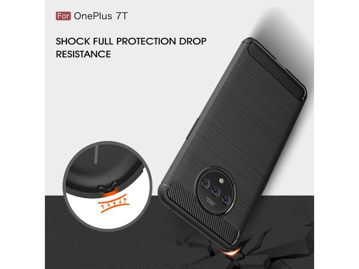 Actual product image Screenguard OnePlus 7T Cover Carbon Brushed Soft TPU (OnePlus 7T)