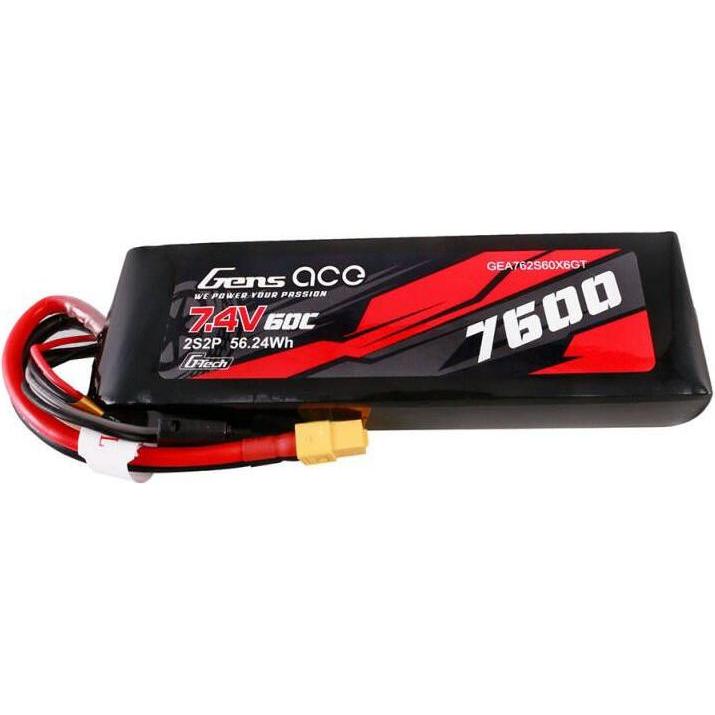 Gens Ace G-Tech 7600mAh 7.4V 60C 2S2P Lipo Battery PC mat Battery (7.40 V, 7600 mAh)