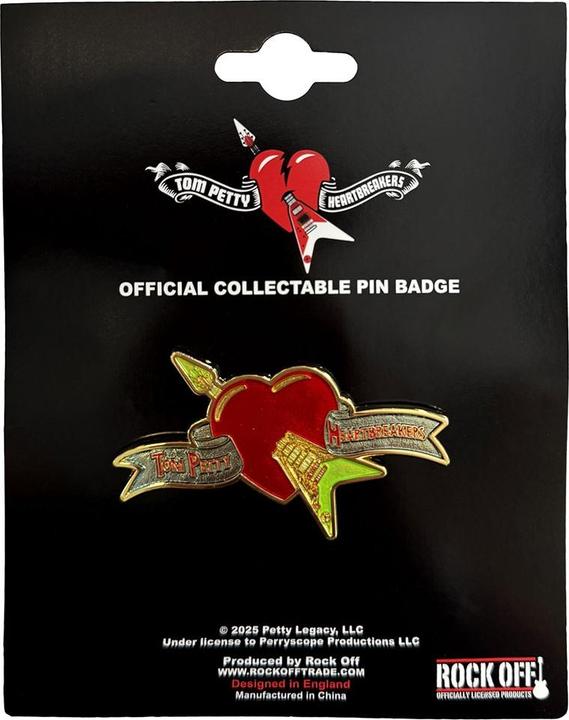 Actual product image Tom Petty & The Heartbreakers Flying Heart Pin Badge