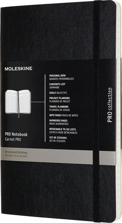 Productafbeelding Moleskine Professioneel notitieboek L/A5, zachte kaft, zwart (A6, Rijen, Softcover)