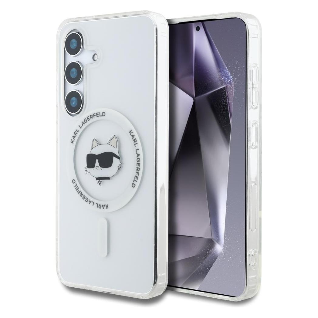 Karl Lagerfeld Hc Magnetic Iml Metal Choupette Head Case For Samsung Galaxy S25 White (Samsung Galaxy S25), Smartphone Hülle, Weiss