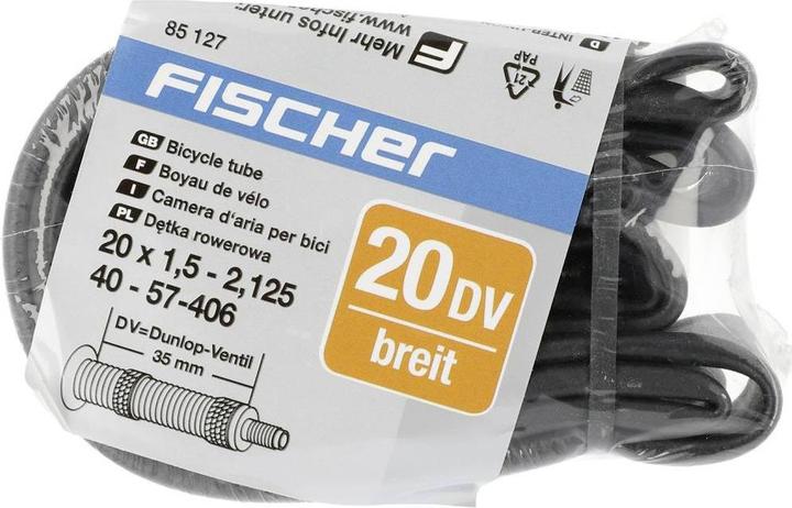 Actual product image Fischer Bicycle tube 20 inch 85127 (Dunlop (DV), 20", 35 mm)