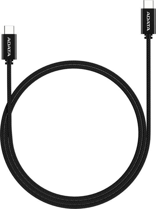 Produktbild Adata USB Cable(C-to-C) black 2m Plastic/Nylon (2 m, USB 2.0, 100 W)