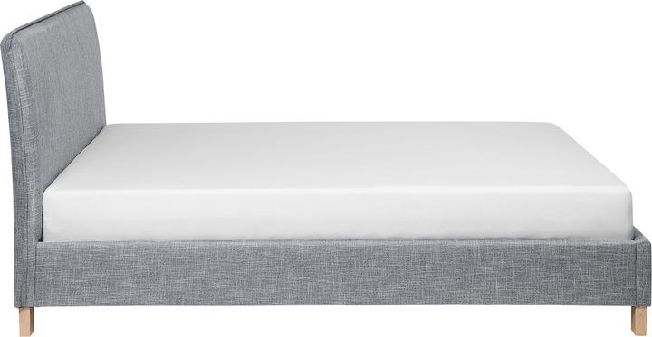 Actual product image Beliani Upholstered bed linen look grey slatted frame 160 x 200 cm SENNEZ (160 x 200 cm)