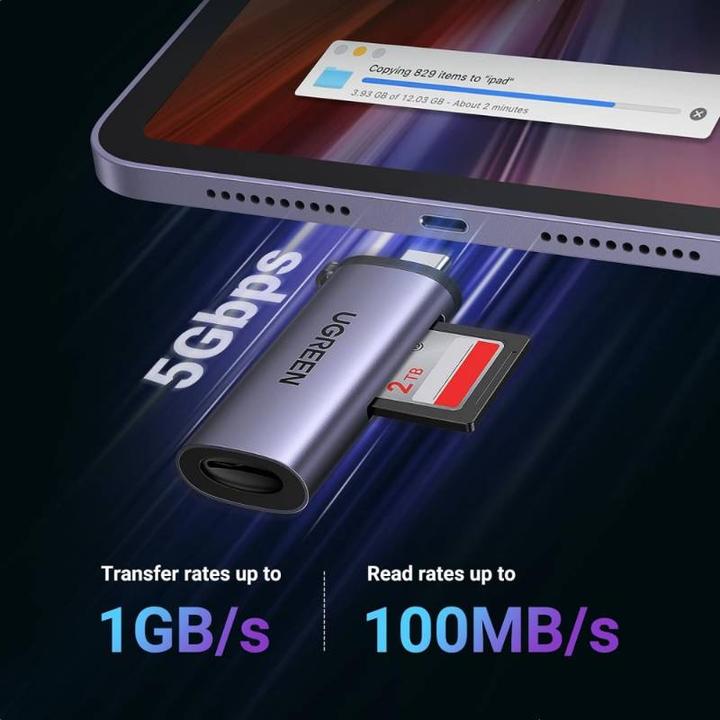 Image du produit Ugreen Lecteur de cartes 2en1 (USB-C)