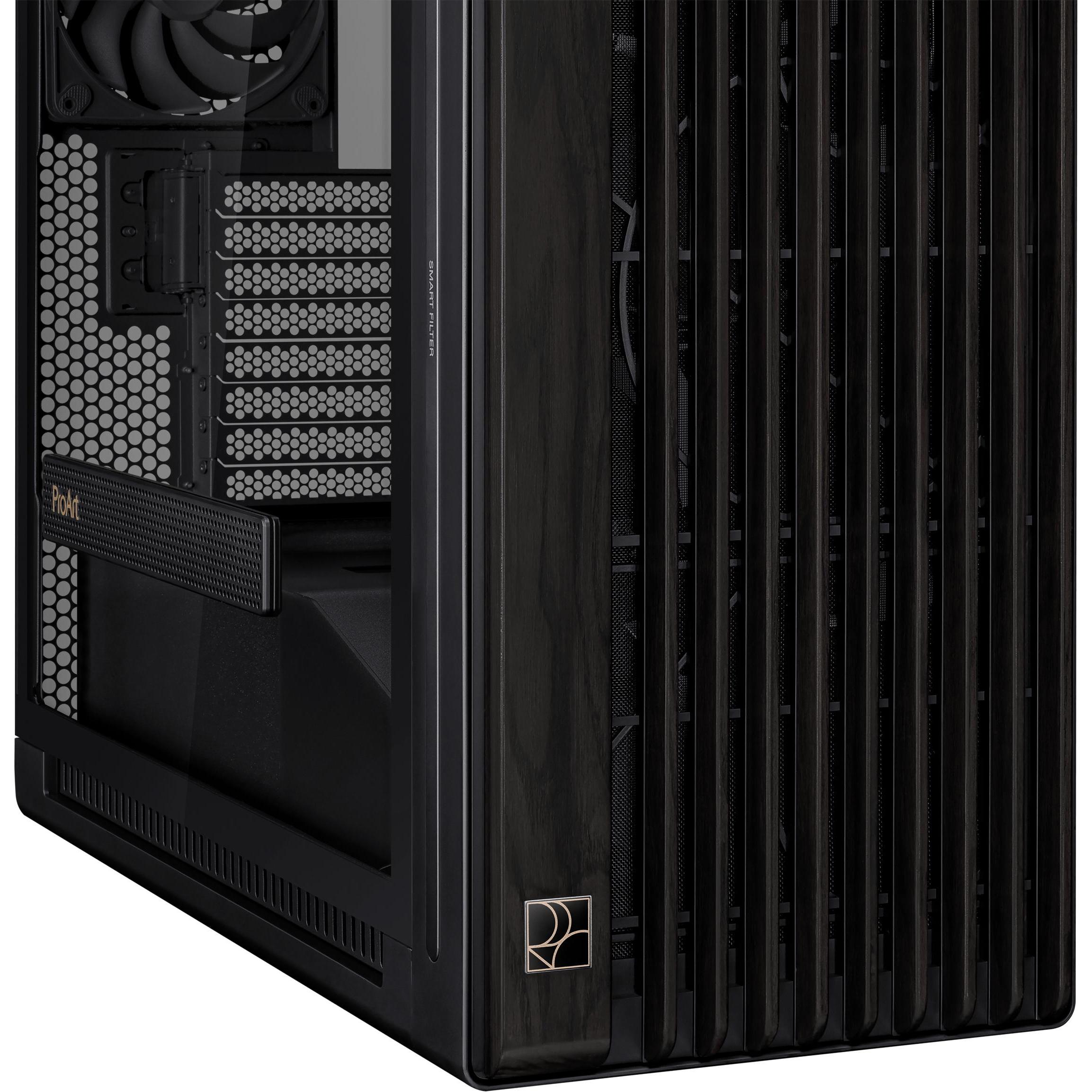 ASUS ProArt PA602 Wood Edition (ATX, DTX, mATX, Mini-ITX, Mini-DTX, E-ATX), PC Gehäuse, Schwarz