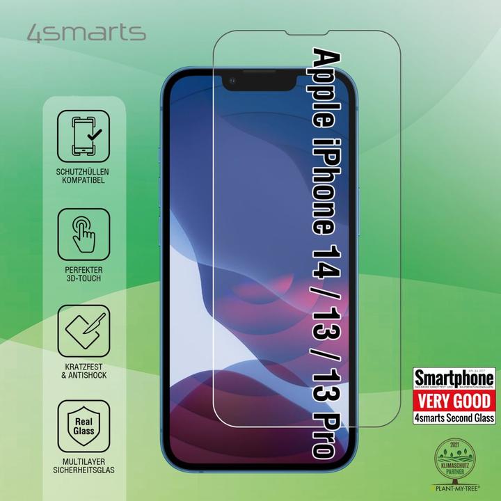 Productafbeelding 4smarts Tweede Glas 2.5D iPhone 13 / 13 Pro (1 Stuk, Apple iPhone 13, Apple iPhone 16e)