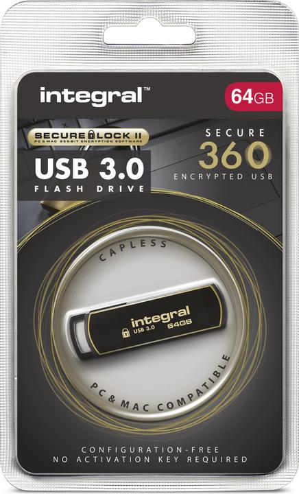 Actual product image Secure 360 Encrypted USB 3.0 USB Flash Drive USB Type-A 3.2 Gen 1 (3.1 Gen 1) (64 GB, USB-A)