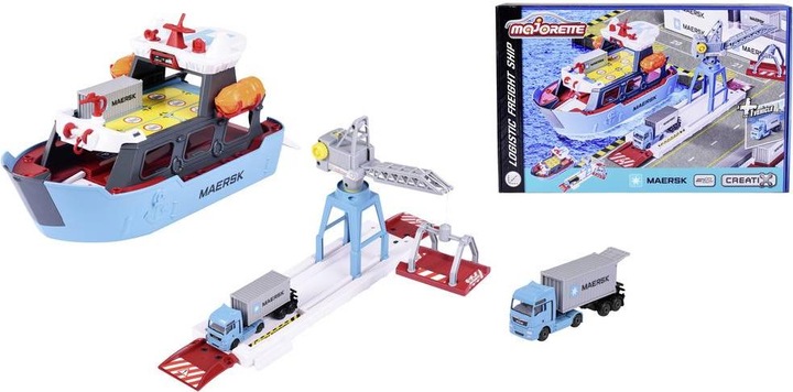 Actual product image Majorette Creatix Logistic Freight Ship+1 vehicle