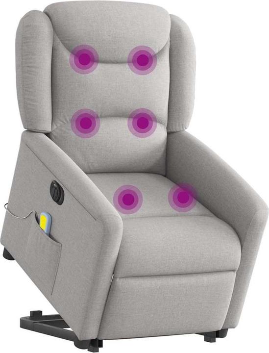 Actual product image VidaXL Massage chair with stand-up aid electric cloud grey fabric