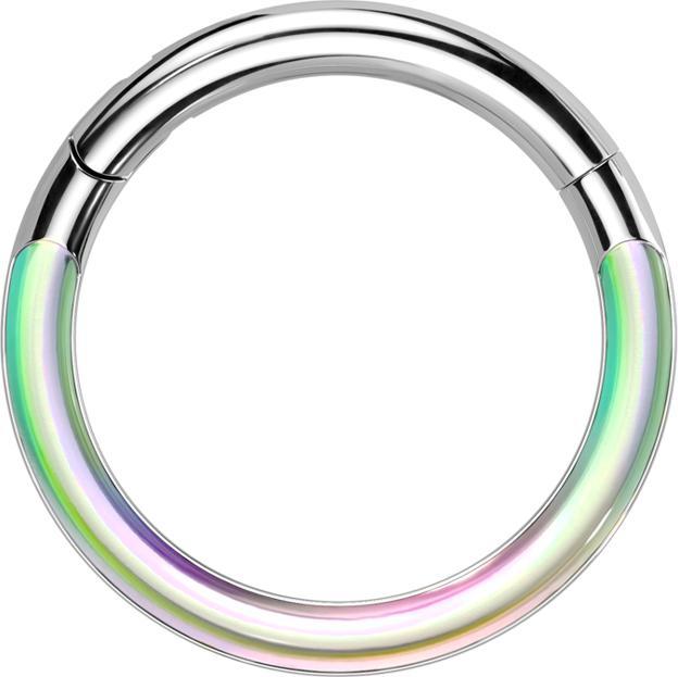 Produktbild Star Piercing Micro Segmentring klappbar silber front Photochrom (ohne Messing, Titan)