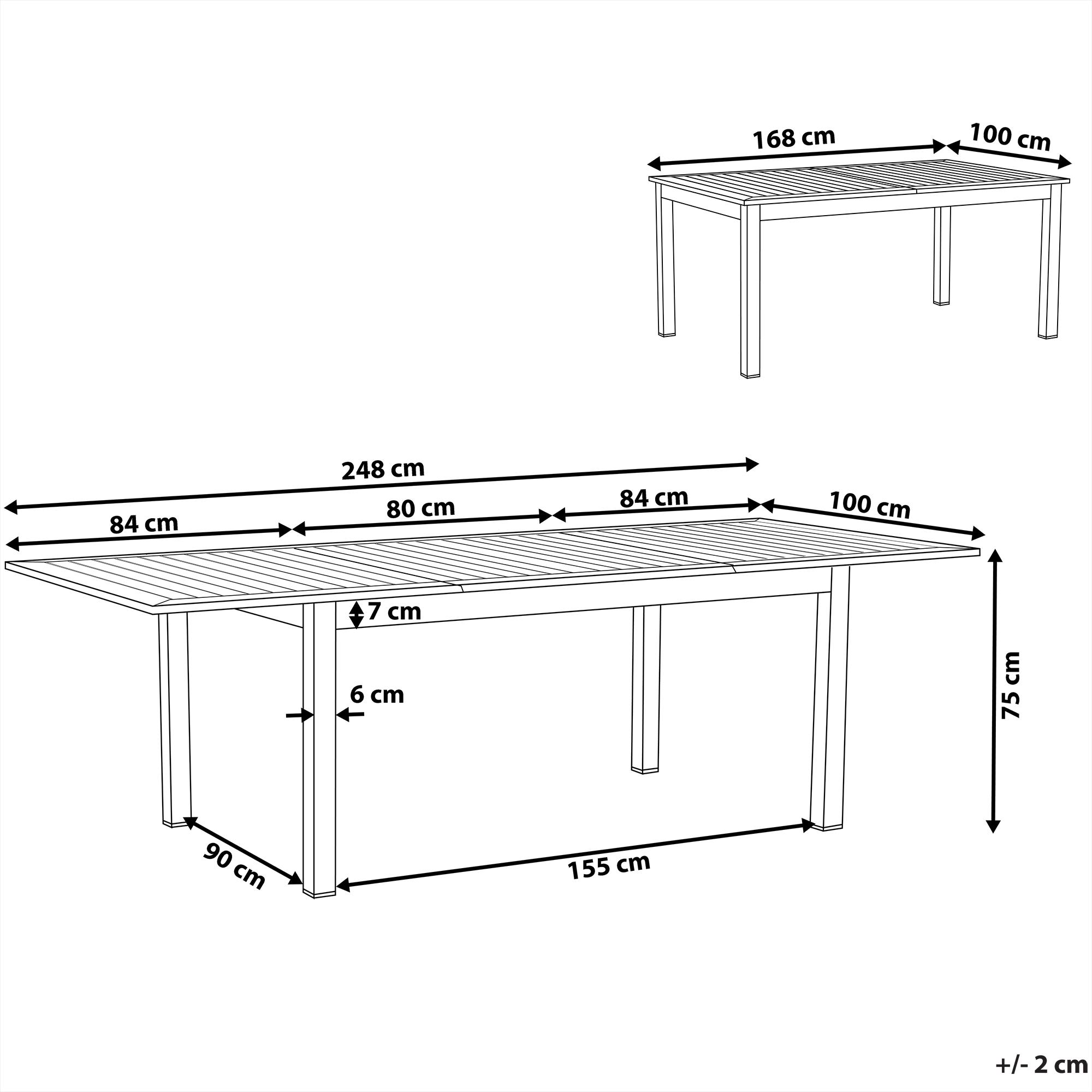 Thumbnail - Beliani, Gartentisch + Balkontisch, Pancole (150 cm)
