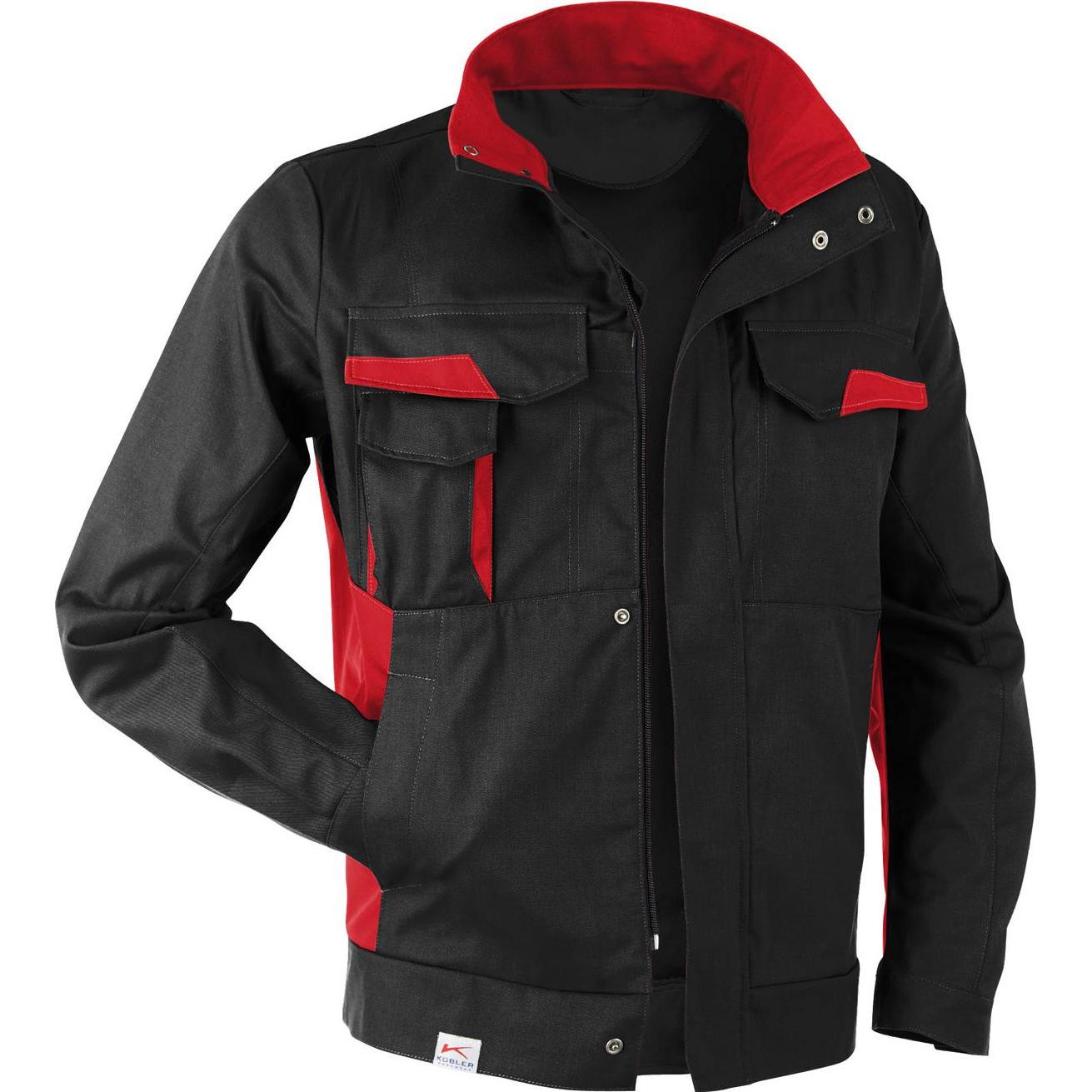 Kübler, Arbeitsjacke, Vita Cotton+ Jacke Schwarz/Mittelrot XS (XS)