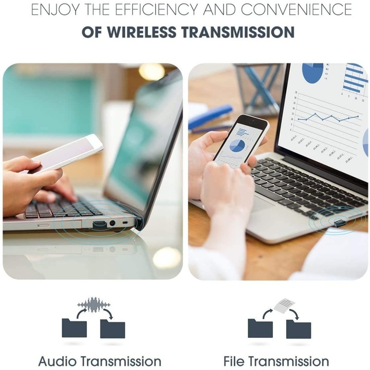 Actual product image Techly USB dongle adapter Bluetooth 5.0 class 2 + EDR (Transmitter & Receiver)