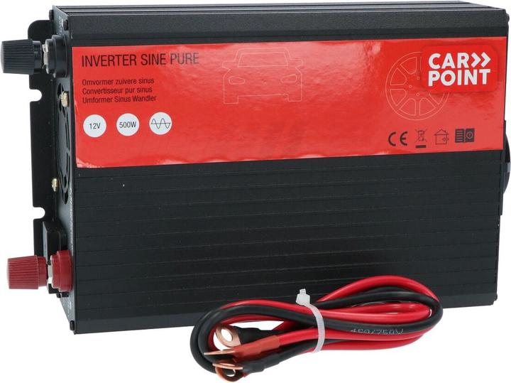 Actual product image Carpoint Pure Sinus Omvormer 12V>230V 500W