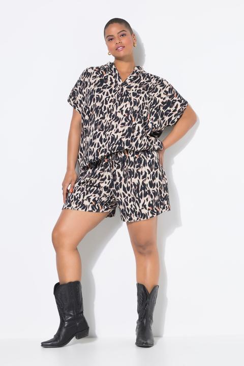 Image du produit Studio Untold Short en mousseline, imprimé léopard XL, coupe Wide Legs (44)