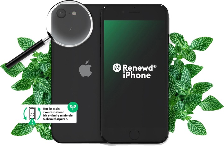 Actual product image Renewd iPhone SE 020 (64 GB, Black, 4.70", 12 Mpx, SIM + eSIM, A / Like new)