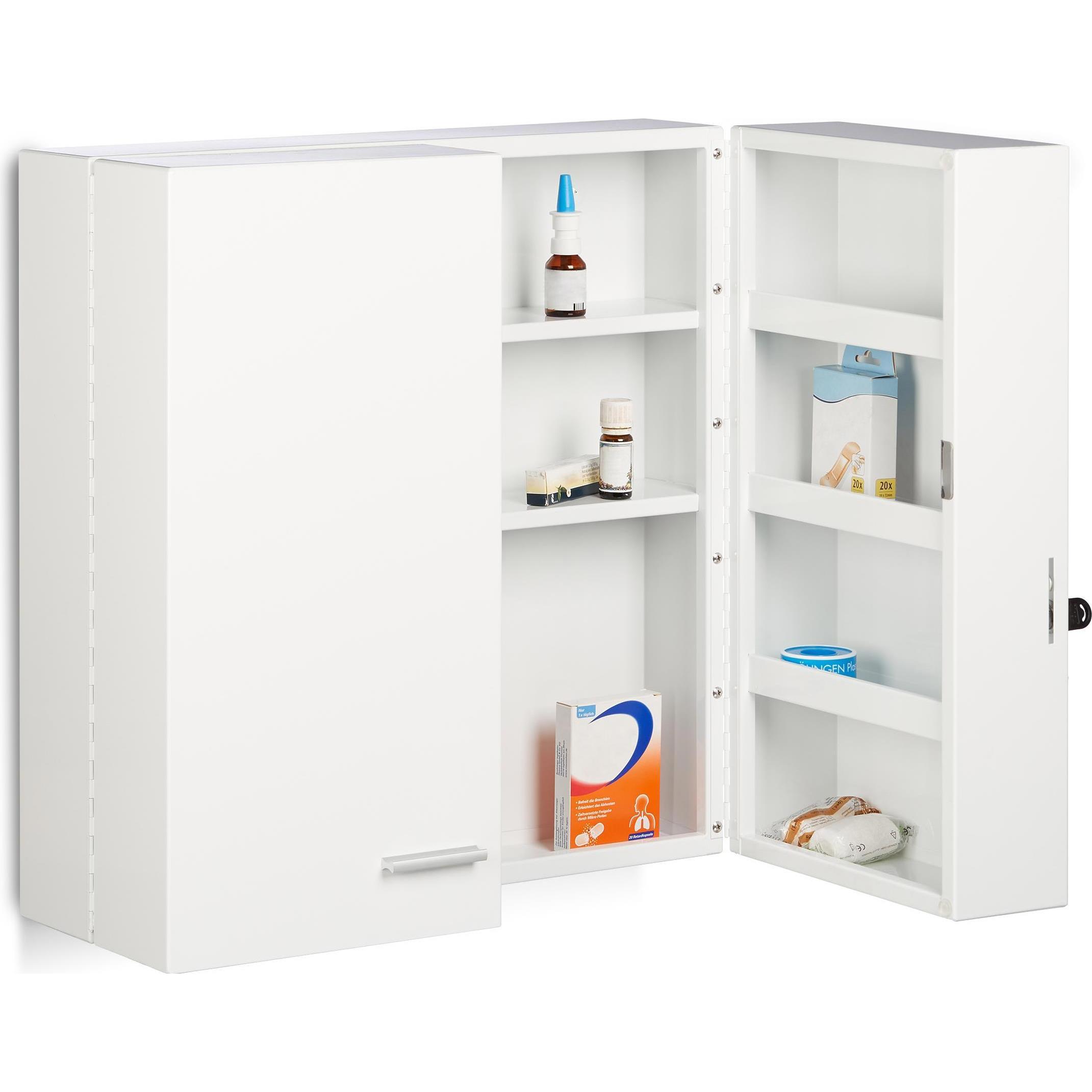 Relaxdays, Badezimmerschrank, Medikamentenschrank (53 x 20 x 53 cm)