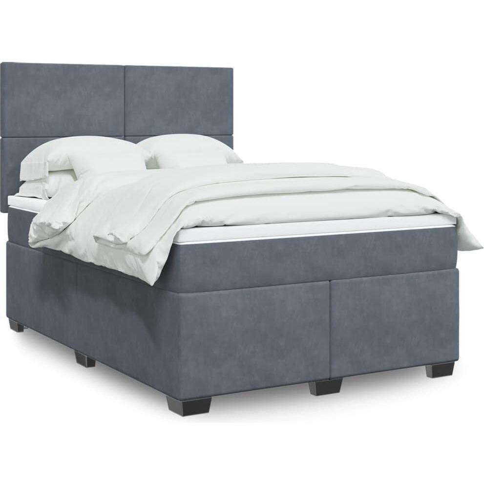 VidaXL, Bett, Bo x springbett mit Matratze 140 x 190 cm Samt (140 x 190 cm)