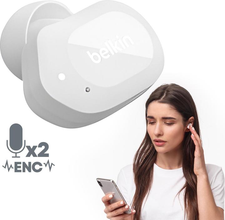 Productafbeelding Belkin Soundform Play Echt Draadloze In-Ear (ANC, 8 h, Bedraad)