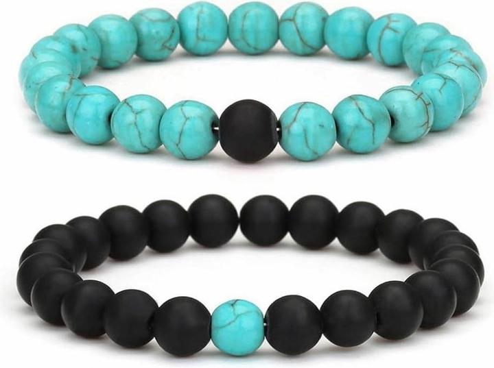 Produktbild Cbx Elastisches Perlen Armband Howlith (Achat, Onyx, Howlith)