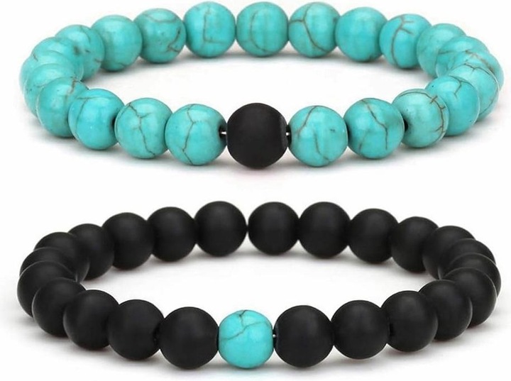 Immagine prodotto Cbx Bracciale con perline elastiche Howlite (Agata, Onice, Urlo)