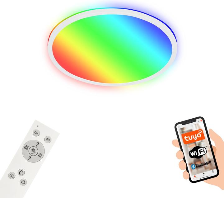 Briloner B smart WiFi + Bluetooth Panneau LED RGB/W, LED/22W (2700 lm)