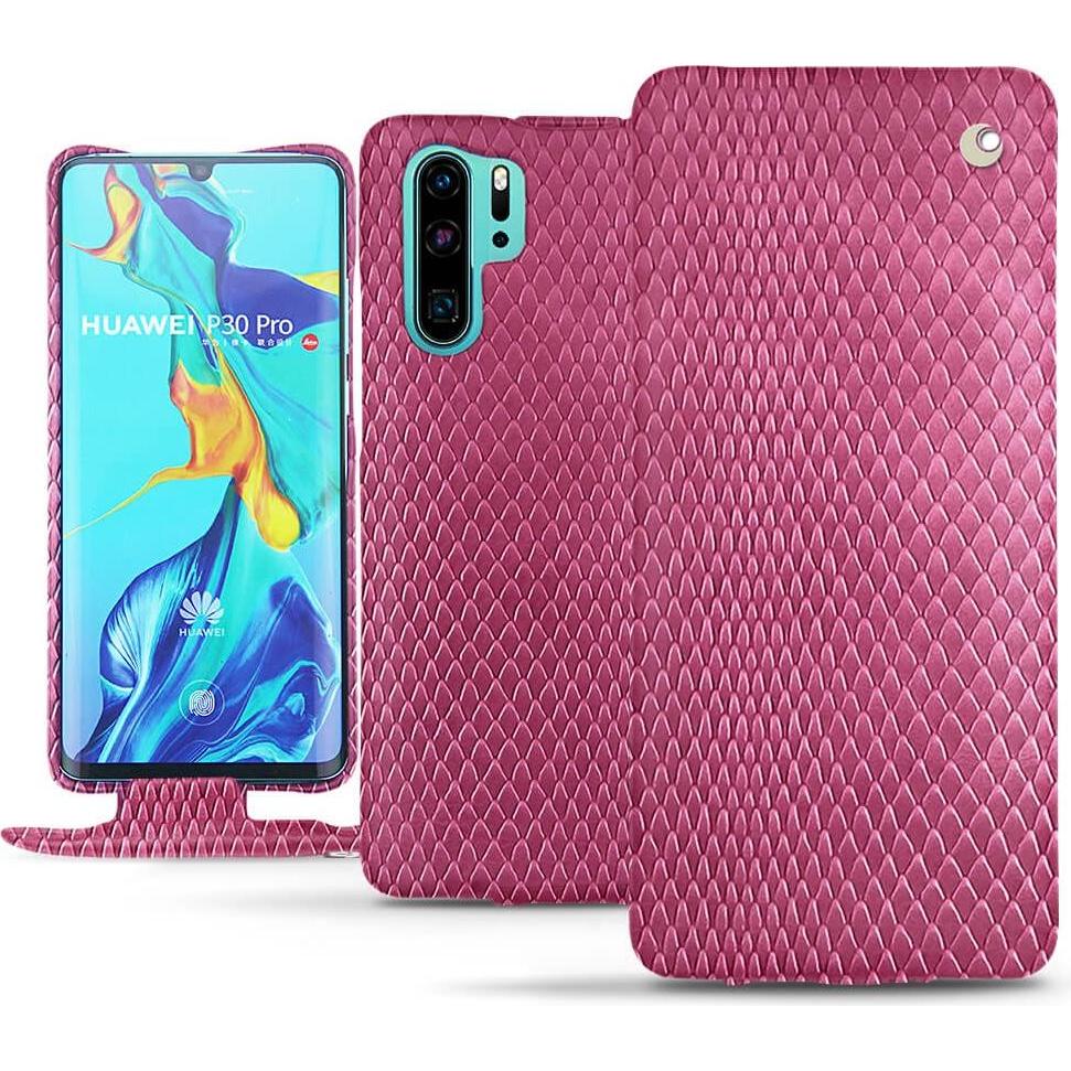 Noreve Lederschutzhülle vertikal (Huawei P30 Pro), Smartphone Hülle, Rosa