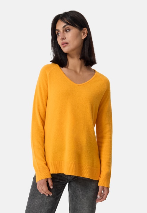 Actual product image Cash-Mere Kaschmir V-Ausschnitt Pullover mit Seitenschlitzen (M)