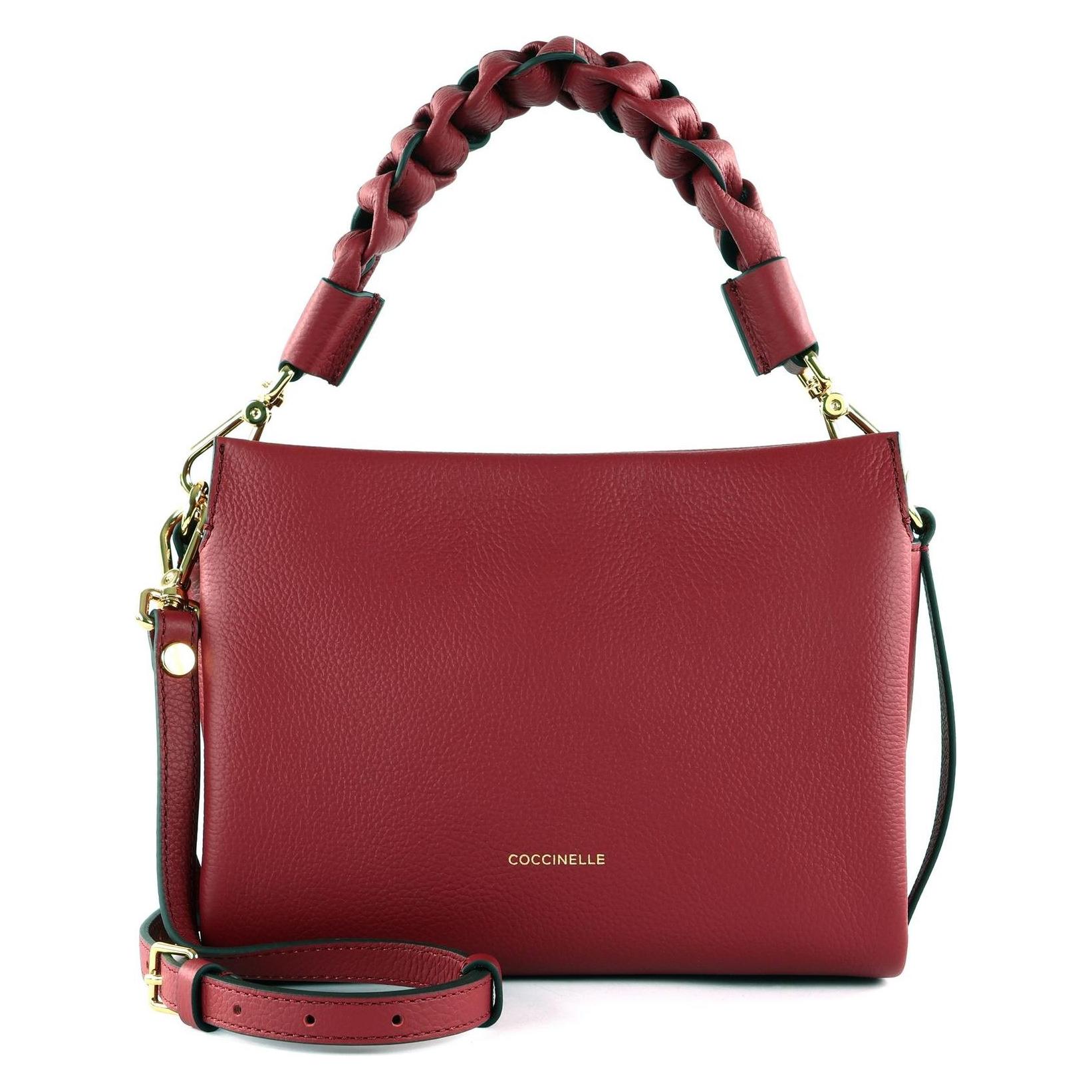 Coccinelle, Damen, Handtasche, Boheme Grana Double Crossbody Double Grainy Leather, Pink