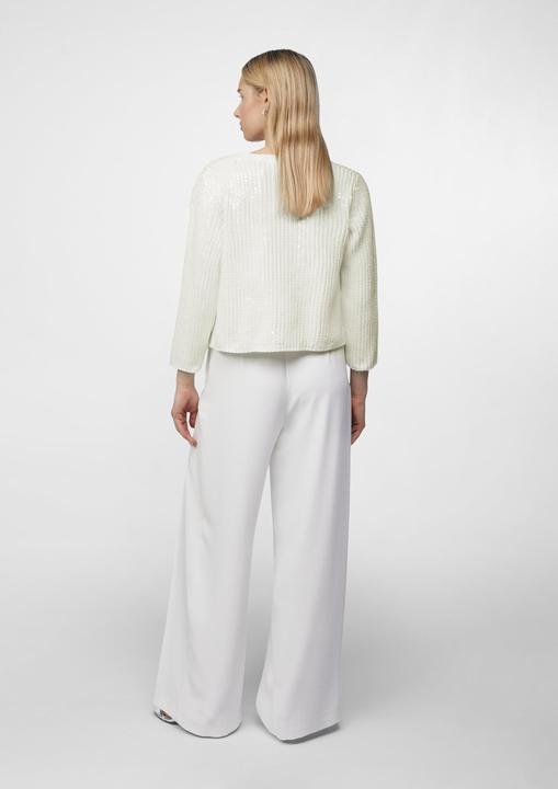 Produktbild Comma Strickjacke Kurzer Ripp-Cardigan mit Pailletten (36)