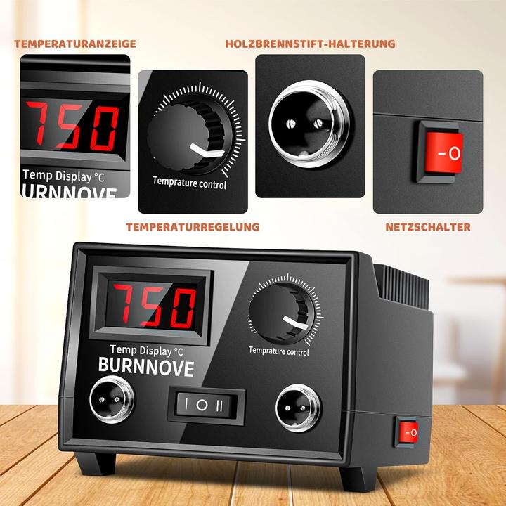 Produktbild Burnnove Pyrographie-Set mit LCD-Display und 21 Spitzen