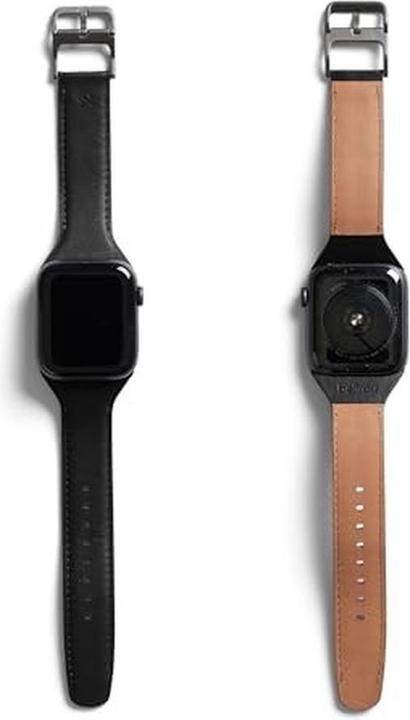 Produktbild Bellroy Classic Leder Armband für Apple Watch, Schwarz, 40mm, 41mm, 38mm, 42mm (Series 10/11), TCWA-BLK-136 (38 mm, 40 mm, 41 mm, 42 mm, Edelstahl, Leder)