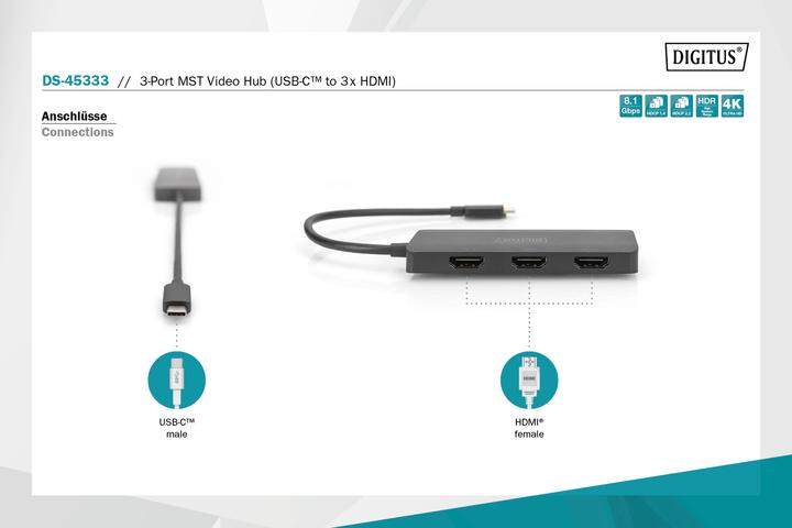 Produktbild Digitus DS-45333 (USB-C, 3 Port)