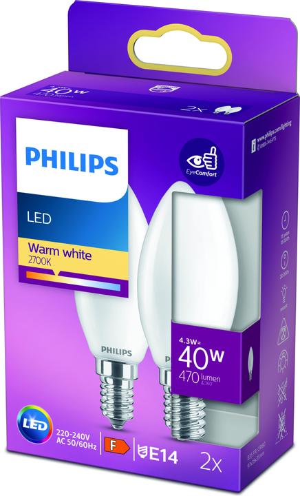 Actual product image Philips Lamp (E14, 4.30 W, 470 lm, 2 x, F)
