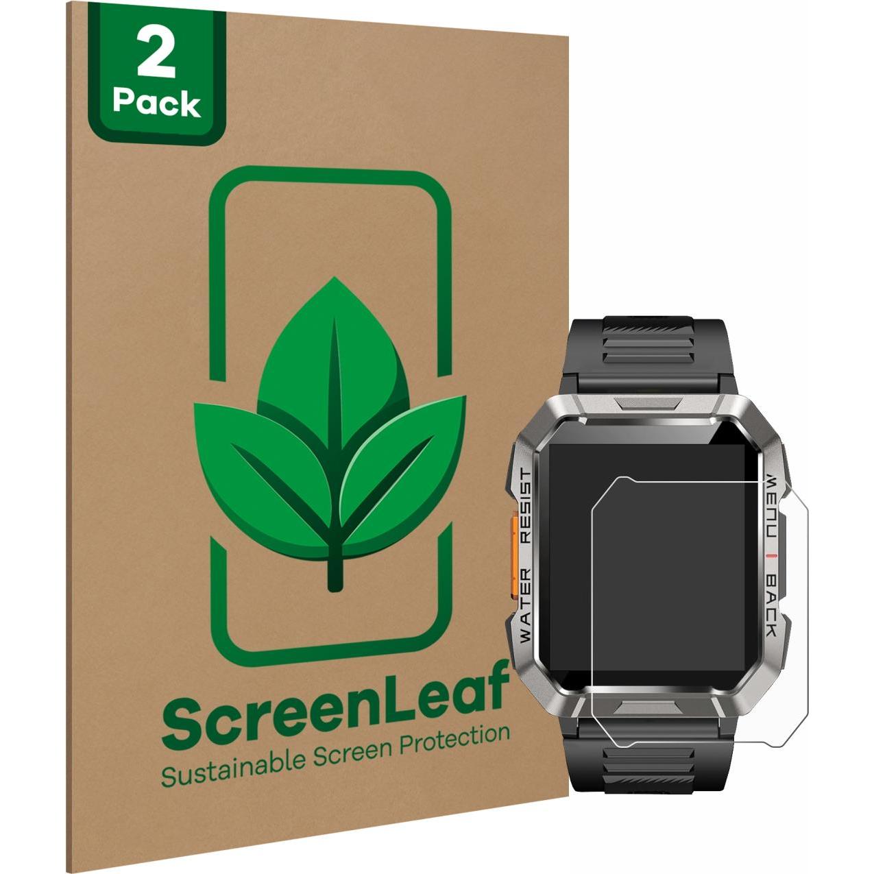 ScreenLeaf Schutzfolie nachhaltiger Displayschutz Displayschutzfolie Folie Klar Transparent, Smartwatch Schutzfolie, Tra...