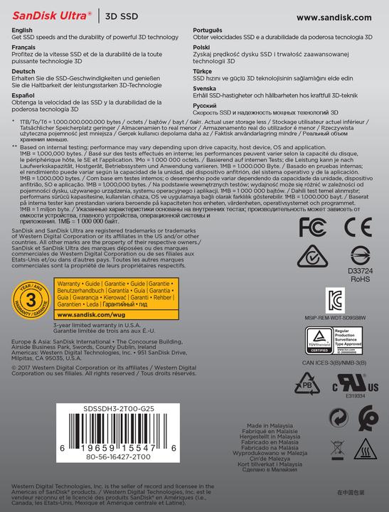 Produktbild Sandisk Ultra 3D (2000 GB, 2.5")